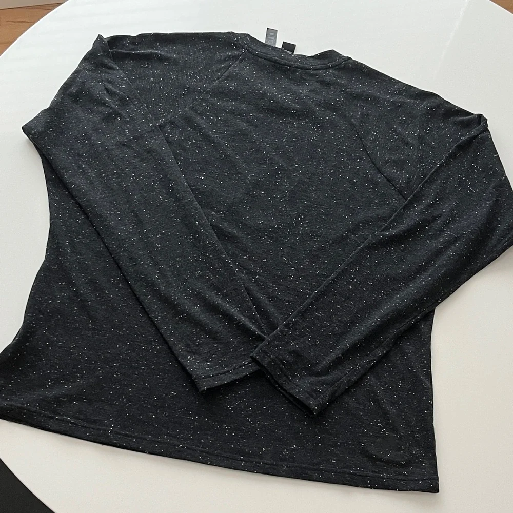 Adidas Women's Speckled Black Long Sleeve Tee - Picture 5 of 5